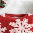 thumbnail image 5 of IUYRTFE Christmas Snowflake Printed Mesh Round Neck Long Sleeve Casual Party Dress for Toddler Girls Holiday Photography Outfit Everyday Wear(Red,3 Years), 5 of 6