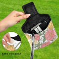 thumbnail image 4 of Haosy Pastel Pink Yellow Cream Peonie Golf Mallet Putter Cover Strong Magnetic Leather Golf Club Headcover Closure, 4 of 7