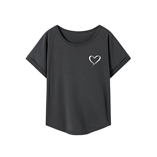 Camiseta Para Mujer Verano Clásico Suave Cuello Redondo Camiseta Para Viaje Vacaciones Camping M