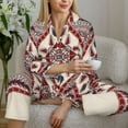 thumbnail image 6 of Lsque Fashion Tatreez Pattern Long Sleeve Pajama Set for Women - Soft 2-Piece Sleepwear and Loungewear Set with Pockets, Comfy Nightwear-X-Large, 6 of 7