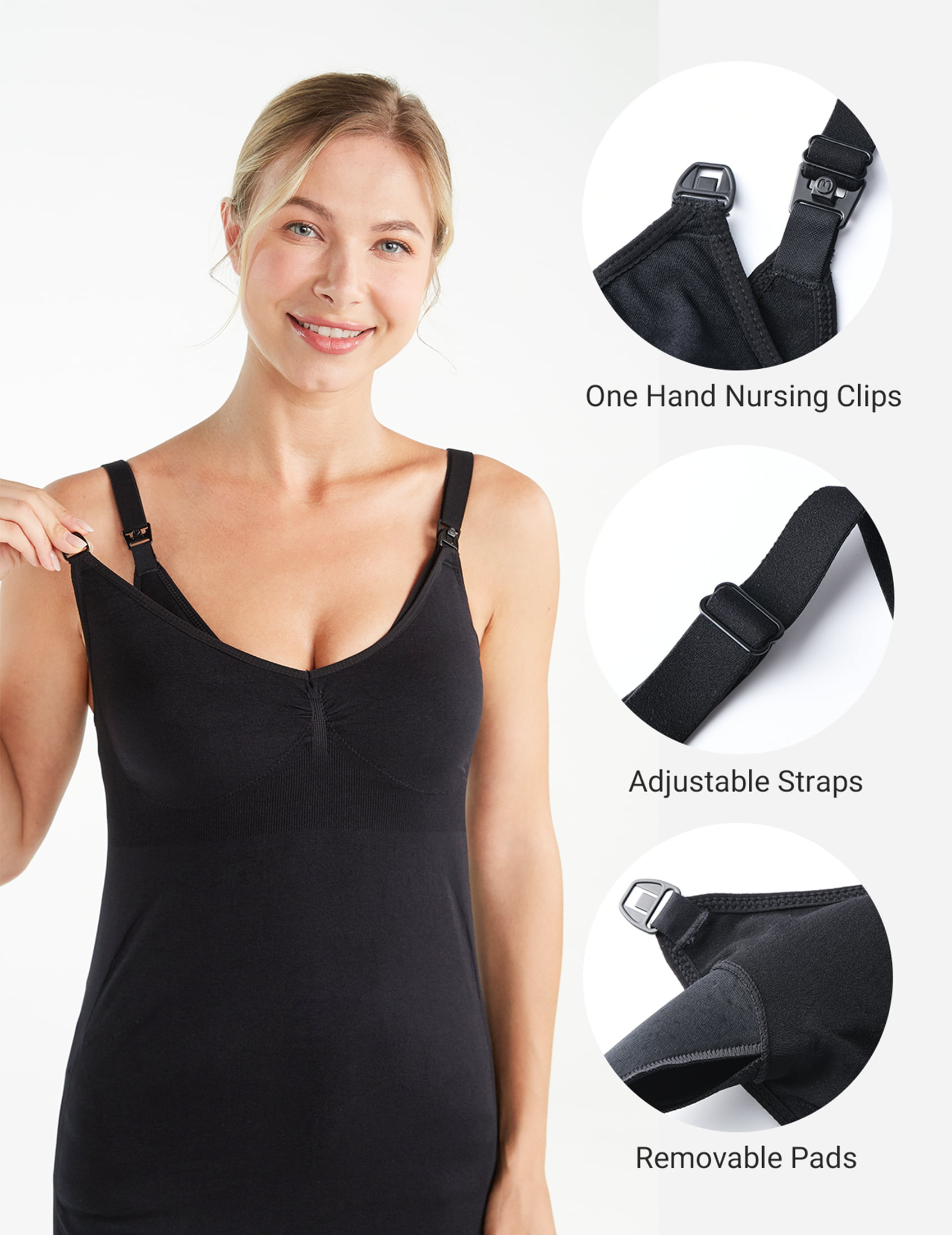 Hands Free Pumping Bra & Nursing Bra, Adjustable Breastfeeding Bra for  Holding Breast Pumps Like Medela,Spectra,Lansinoh,Philips,Avent, Ameda,  Bellababy,etc. XS-XXXL,M,Black : : Fashion