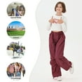 thumbnail image 5 of Rolanko Parachute Pants for Girls Y2K Cargo Trousers with Pockets Harajuku Jogger Pants, 5 of 7