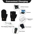 thumbnail image 4 of Rirozkan Heated Gloves, USB Rechargeable Winter Gloves, Full Hand and Fingerless Mittens, Touchscreen Compatible, for Men and Women, D, 4 of 7