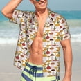 thumbnail image 5 of Lsque Mushroom pattern Hawaiian Shirt for Men, Unisex Summer Beach Casual Short Sleeve Button Down Shirts-X-Large, 5 of 9