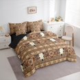 thumbnail image 3 of Homewish Western Bull Skull 7-Piece Bedding Comforter Set For Boys Girls,Tribal Aztec King Bedding Sets,Bohemian Hippie Theme Ultra Soft Bed Sheets,Super Cozy Room Decor,Reversible, 3 of 8