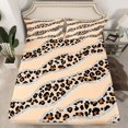 thumbnail image 2 of Homewish Fashion Cheetah Print Bed Sheets, Leopard Wildlife King Sheets, Brown Abstract Stripes Sheet Set, Breathable Home Decor, 4pcs, 2 of 7
