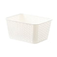thumbnail image 2 of Panier de Rangement en Plastique avec Poignée, Bac de Rangement Décoratif pour Étagère de Garde-Robe, Blanc, JKODE, 2 of 6