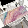 thumbnail image 5 of UPCEED Marble Mouse Pad Pink and Blue Mouse Pad 31.5"x11.8" HD Printed Non-Slip Stitched Edges Desktop Mat, 5 of 7