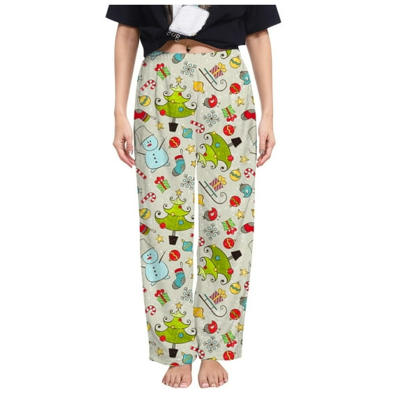 ZHOUCHANKIDS Christmas Flannel Thermal Underwear Pants for Women and Men Cozy Winter Base Layer Soft Holiday Bottoms Light Gray XXL