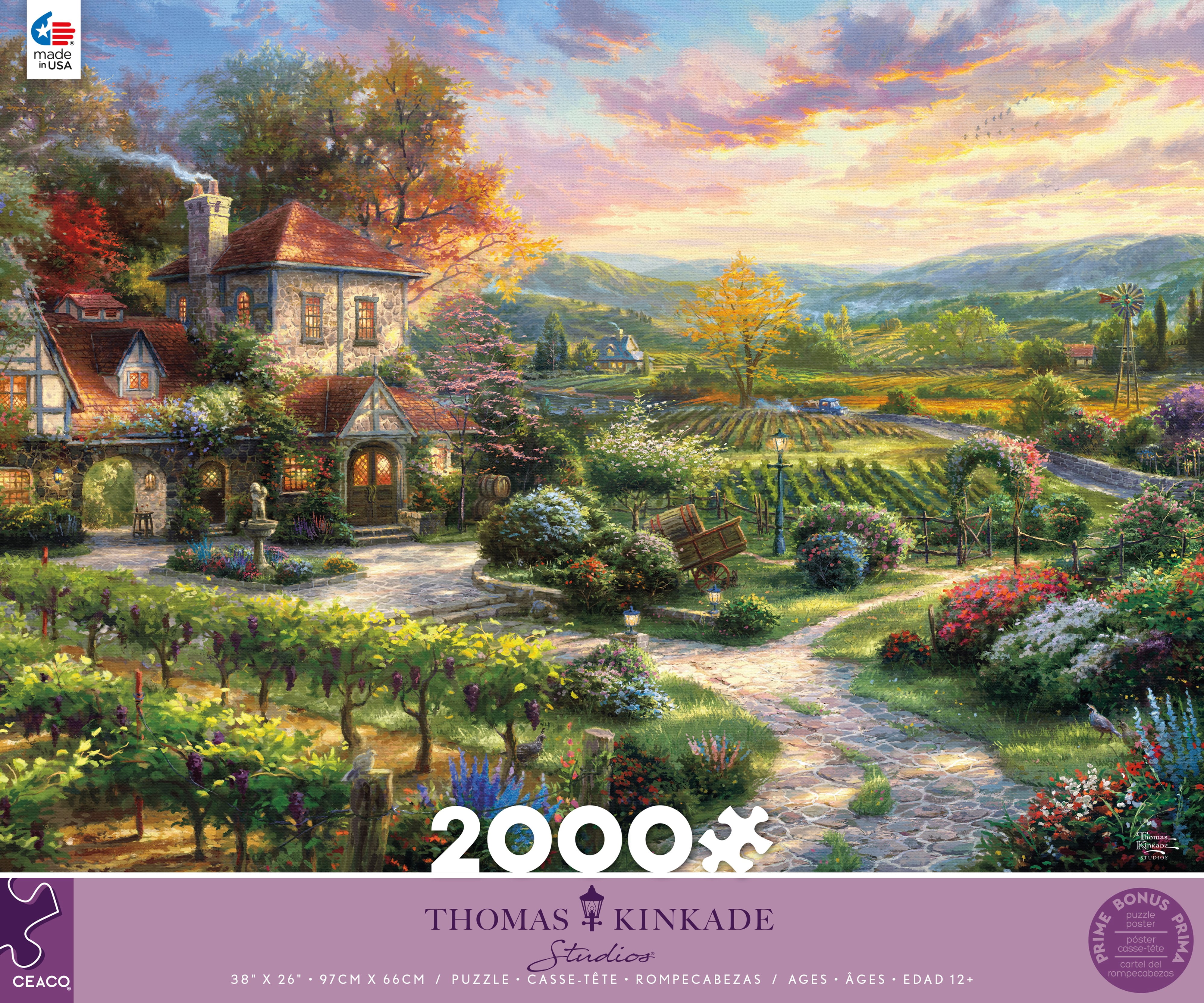 Ceaco - Thomas Kinkade - Wine Country Living - 2000 Piece Interlocking Jigsaw Puzzle