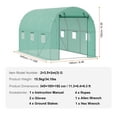 thumbnail image 4 of KFFKFF Tunnel Greenhouse, Dimensions 11.3x6.4x6.3 ft, Featuring a Sturdy Galvanized Steel Frame and Green PE Cover, Equipped with a Roll-up Zipper Door and Six Windows, 4 of 9