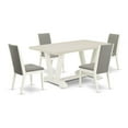 thumbnail image 6 of East West Furniture V026LA206-5 5-Piece Fashionable Dining Room Set a Superb Linen White dining table Top and 4 Lovely Linen Fabric Dining Chairs with Stylish Chair Back, Linen White Finish, 6 of 10