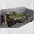 thumbnail image 6 of Antique Soft Flannel Fleece Throw Blanket, Autumn View on the Ruins of Famous Medieval Century in Belgium, Cozy Plush for Indoor and Outdoor Use, 50" x 60", Sand Brown and Green, by Ambesonne, 6 of 6