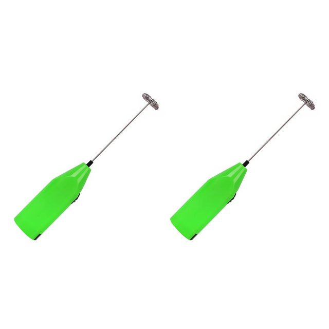 Toystoory Batidor de huevos eléctrico, batidor de mano para café, bebida de leche, Mini mango, agitador, espumador, utensilios de cocina Verde 2piezas