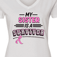 thumbnail image 4 of Inktastic My Sister is a Survivor Breast Cancer Awareness Women's V-Neck T-Shirt, 4 of 5