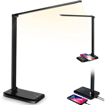 D Desk Lamp with Wireless Charger,USB Charging Port,Desk Lamp with ...
