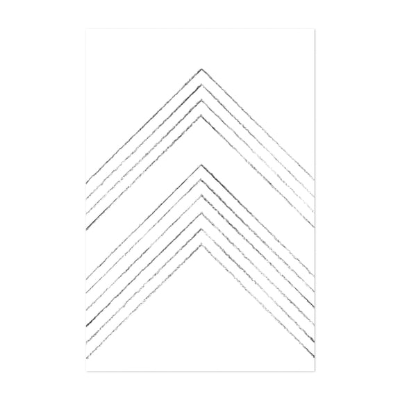 Minimal line art - Line Drawing Unframed Wall Art Print 5 x 7 inches
