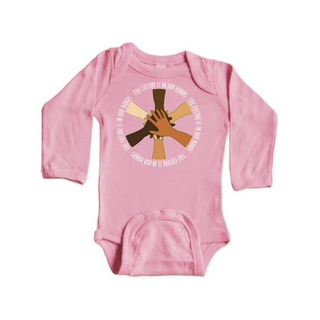 

Inktastic The Future is in Our Hands Gift Baby Boy or Baby Girl Long Sleeve Bodysuit