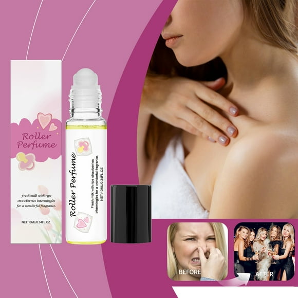Pheromone Perfume For Women Women'S Rollerball Perfume Unique Scent Light, Lasting, Sweet, Confident, Gentle Strawberry Milk Aroma.10Ml Portable Perfumes Oil Drops For Travel Perfume Women Gift