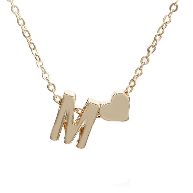 Xihbxyly Gargantilla con Colgante de Cadena y Letras En Forma de Corazón para Mujer, Joyería