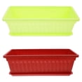 thumbnail image 1 of 2 piezas de maceta de balcón grande para jardinería, maceta rectangular de frutas y verduras, maceta para plantas con bandeja inferior (color aleatorio), 1 of 5