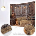 thumbnail image 7 of Western Cowboy Backdrop Wooden Village Door Photograph Backdrop West House Barn Background Vintage Kids Boy Baby Shower Birthday Party Decoration Backdrop Farm Man Birthday Retirement Backdrop 7X5FT, 7 of 7