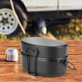 thumbnail image 1 of 3 en 1, caja Bento, caja de desayuno portátil, estuche de almacenamiento de alimentos, contenedor de comida para acampar para actividades al Negro, 1 of 8