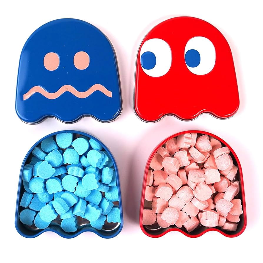 Boston America Pac-Man Ghost Sours, Sour Cherry Candy Pieces, 18 Count