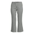 thumbnail image 3 of Time and Tru Women's Mid Rise 25" Inseam with Side Zip Closure Kick Flare Crop Pants, 3 of 5