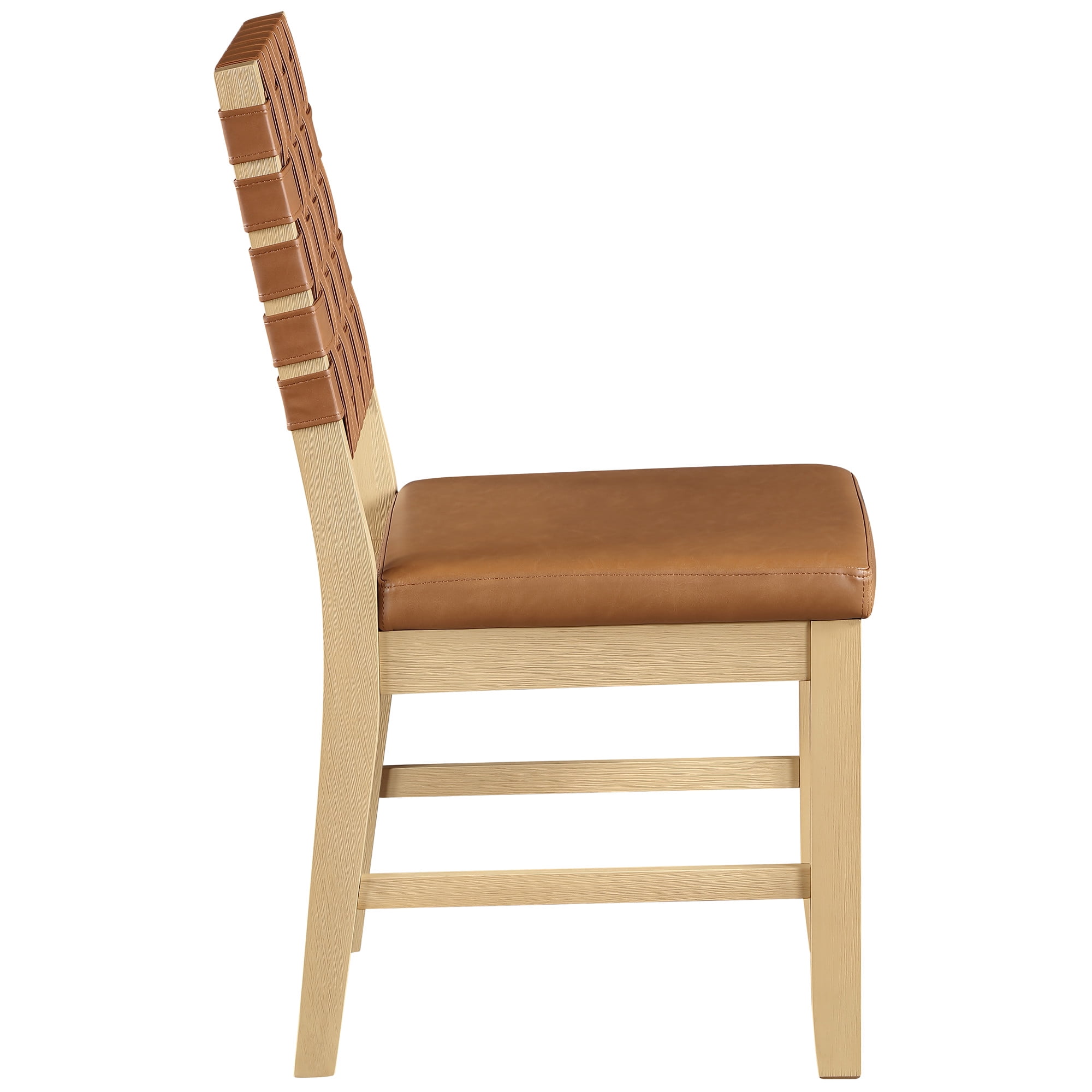 Steve Silver Reid Sand Dining Side Chair with Camel Upholstery