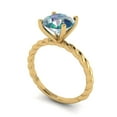 thumbnail image 2 of Solitaire Engagement Ring for Women - 2ct Blue Moissanite in 14K Yellow Gold Promise Ring, 2 of 6