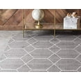 thumbnail image 2 of Unique Loom 3146496 3 ft. 3 in. x 5 ft. 3 in. Geometric Trellis Frieze Rectangular Rug, Dark Gray, 2 of 5