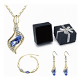 thumbnail image 3 of Conjunto De Collar, Aretes Y Brazalete Con Cristales Color Azul Oscuro Malubero Malu1694, 3 of 3