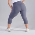thumbnail image 6 of Legging Capris for Women with Pockets Plus Size Butt Lifting High Waist Slimming Leggings Compression Tummy Control Running Yoga Pants Dark Gray 5XL, 6 of 6