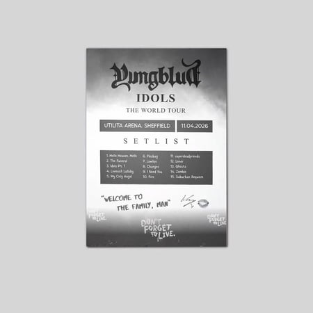 Yungblud Idols World Tour Setlist 2026 Poster Size 24''x36'' Googate
