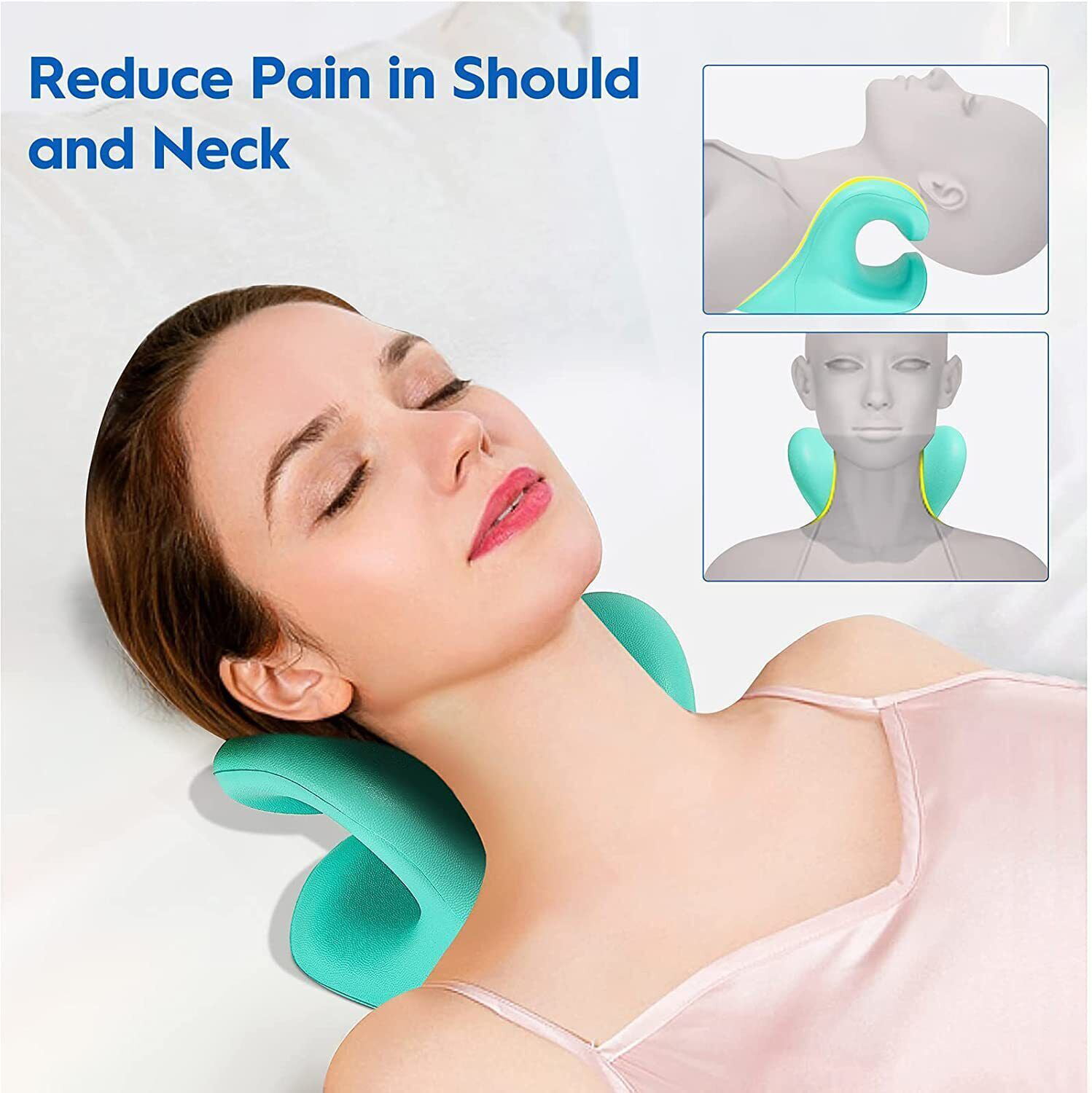 Octifie Odorless Neck Stretcher for Neck Pain Relief, Ergonomic Neck Cloud Cervical Traction Device Chiropractic Pillow for Spine Alignment, Neck