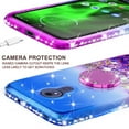 thumbnail image 5 of SOGA Diamond Glitter Bling Liquid Floating Quicksand Cute Girl Phone Case Compatible for Motorola Moto G7 Power Case, with Metal Ring for Magnetic Car Mounts Include Lanyard - Purple on Blue, 5 of 5