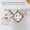 thumbnail image 4 of Yayeee Oven Mitts and Pot Holder Set of 2 Heat Resistant Kitchen Gloves Baking Hot Pad, Red Cherry, 4 of 5