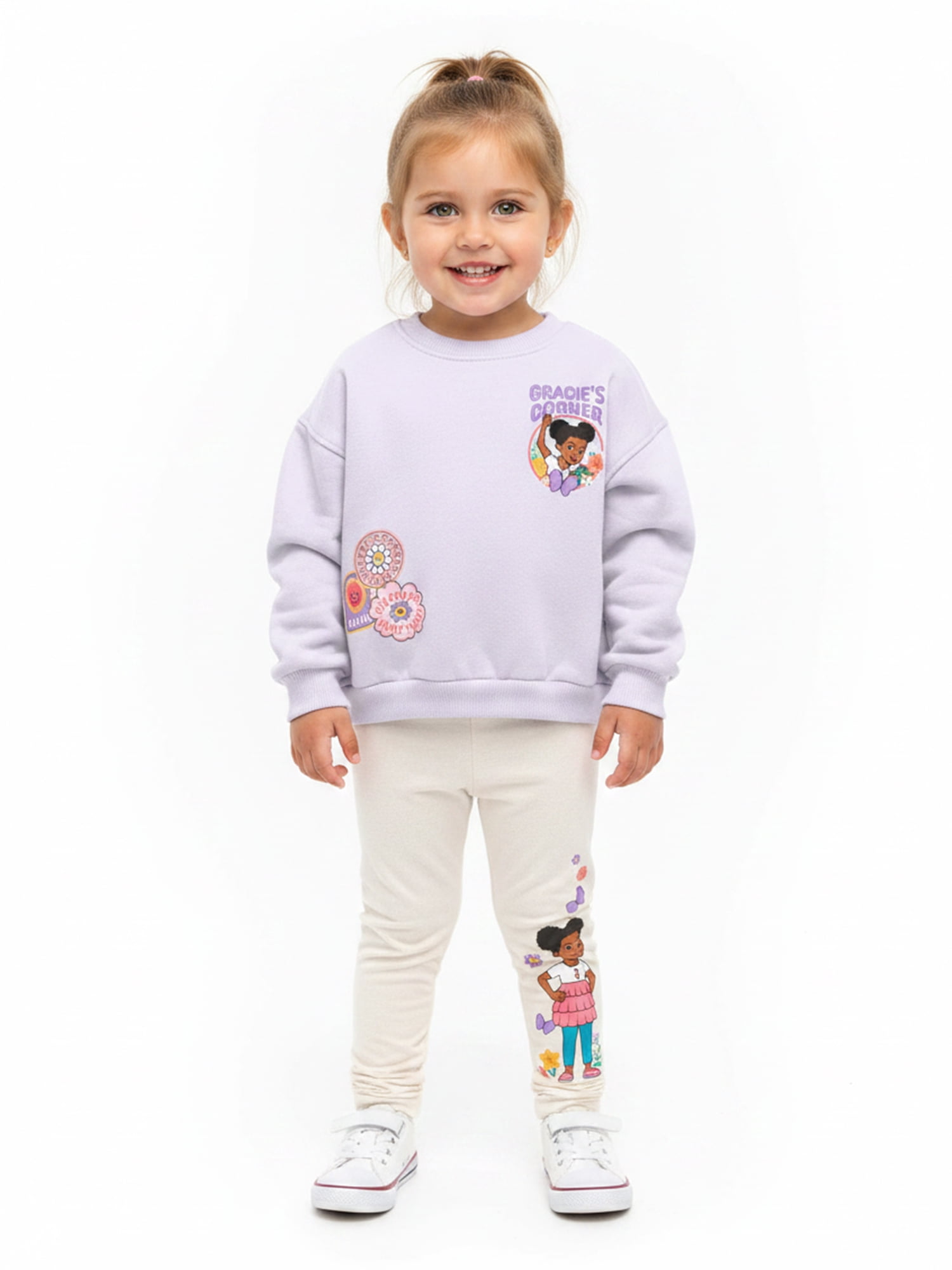 Gracie’s Corner Baby and Toddler Girls Fleece Sweatshirt and Leggings Set, Sizes 12M–5T