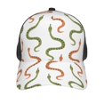 thumbnail image 3 of Lsque Hand Drawn Snake Printed Trucker Hat - Baseball Cap for Men Women - Breathable Mesh Side, Adjustable Fit - for Casual Wear, 3 of 7