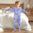 thumbnail image 6 of RMDQTR Cotton Pajama Set - 95% Cotton Soft Breathable Elastic Waist Round Neck Sleepwear for 18M-8Y Watercolor Beautiful Blue Butterflies, 6 of 7