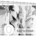 thumbnail image 6 of Small Stall Shower Curtain 36 x 72 Inch, Half Narrow Watercolor Floral Fabric Shower Curtain, Black and White Modern Abstract Flower Bathroom Shower Curtain Set with Hooks, 6 of 6