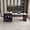 Black + MDF, variant on 80-Inch Expandable Kitchen Island with Dining Table, Solid Wood Grain Countertop and Power Outlet, Mobile Storage Cart with Cabinet & 2 Drawers,Black