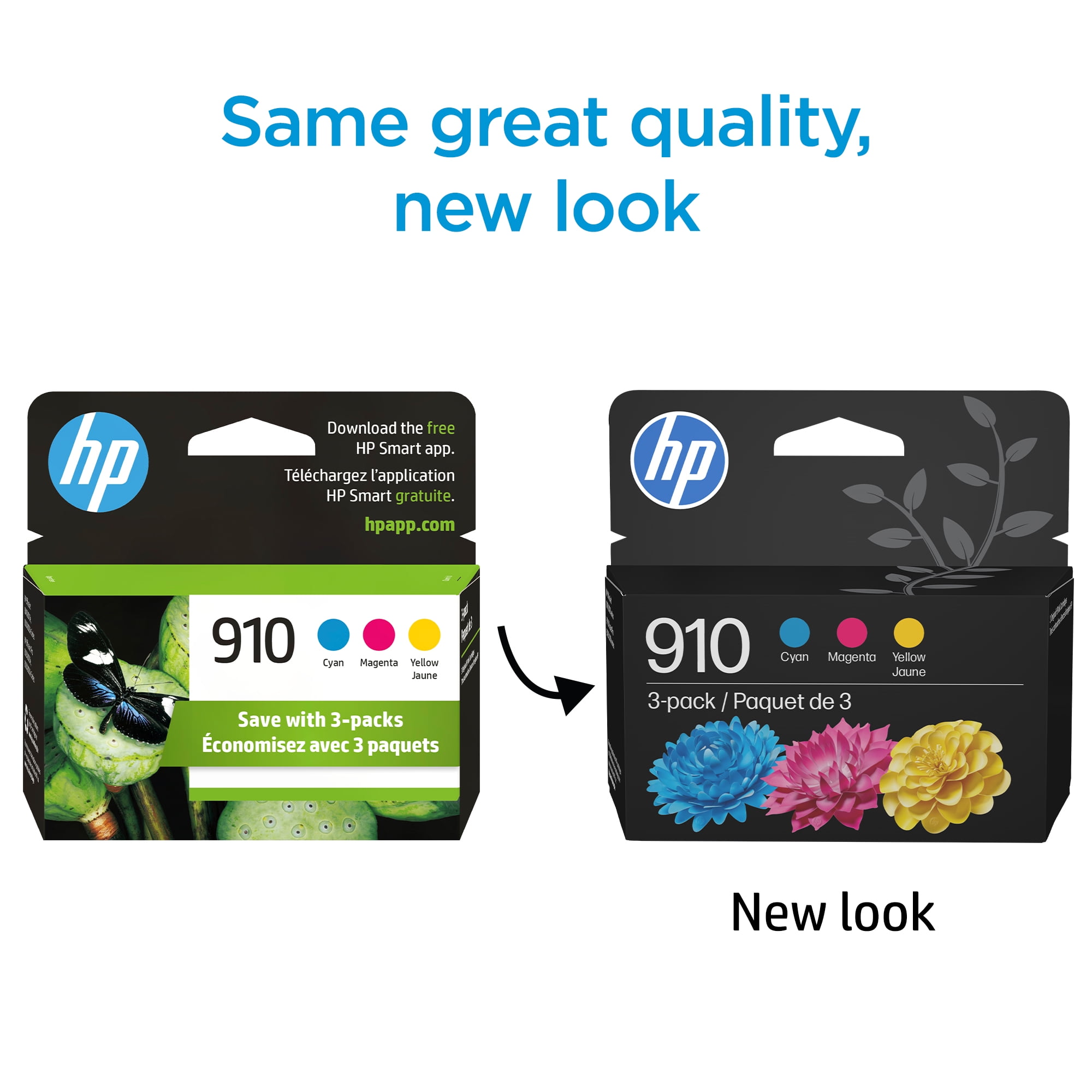 HP 910 Cyan/Magenta/Yellow Original Ink Cartridge 3-pack