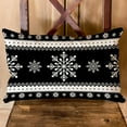 thumbnail image 2 of Christmas Pillow Cover 12x20 inch Black Snowflakes Holiday Decorations Farmhouse Throw Pillow Rustic Cushion Cover for Bed Chair Sofa Couch, 2 of 6