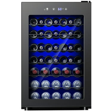 Simzlife 45 Bottle Wine Cooler Refrigerator,Built-in Wine Fridge with Stainless Steel Glass Door, for Home, Kitchen, or Office