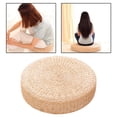 thumbnail image 3 of Japanese Style Handcrafted Friendly Padded Knitted Straw Flat Seat Cushion, Hand Woven Tatami Floor Cushion Pad - 45x45cm, 3 of 6