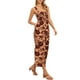thumbnail image 4 of INSPIRAR CHIC Mono Floral para Mujeres Casual Sin Mangas Cintura Alta Pierna Ancha Pantalones Largos con Bolsillos L Naranja, 4 of 6
