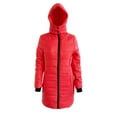 thumbnail image 5 of jtjvou Women's Packable Puffer Jacket - Lightweight Winter Warm Long Quilted Puffer Coat with Detachable Hood Red XXL, 5 of 6