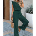 thumbnail image 4 of Jumpsuits for Women 2025 Summer Ruffle Sleeves Square Neck Rompers Drawstring Overalls with Pockets Green XL, 4 of 7